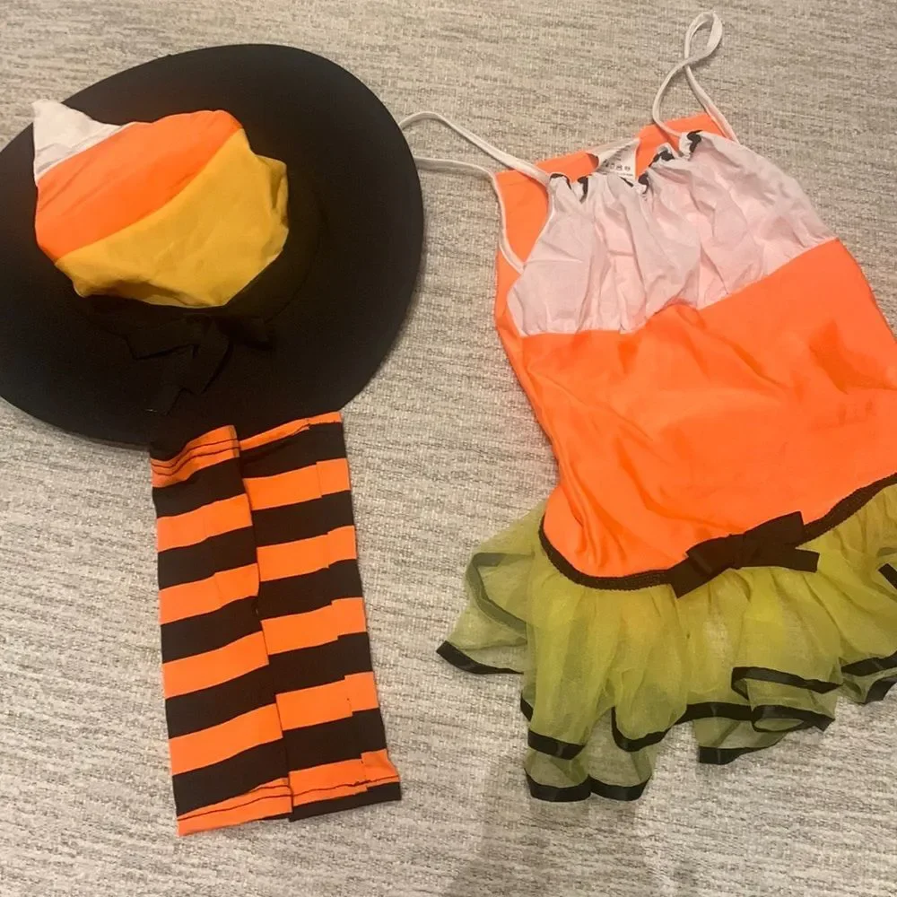 Candy corn witch costume kids size medium